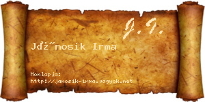 Jánosik Irma névjegykártya