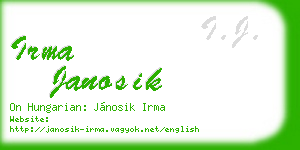 irma janosik business card